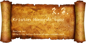 Kriston Honorátusz névjegykártya